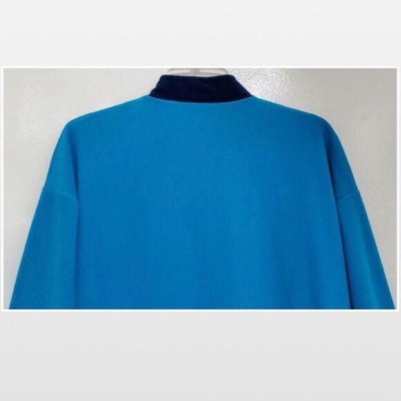 Vintage 70's/80’s Small Zip Up Blue & White Robe - Picture 10 of 14